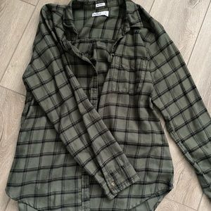 Green flannel hollister brand with size large